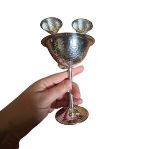 Vintage hammered aluminum dessert cups Universal set of 4 retro barware